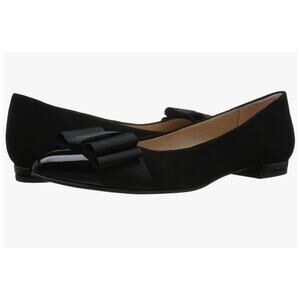 French Sole/New York Onstage Ballet Flat Black Patent Suede Sz 8.5 NIB Feminine